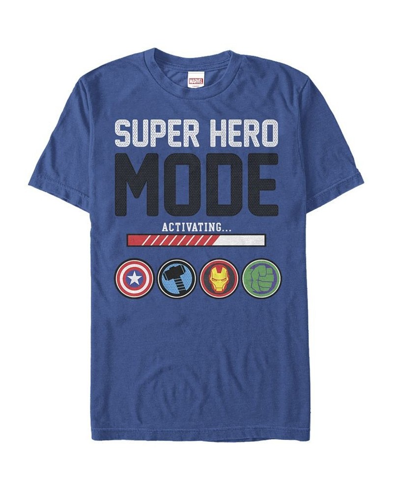 Marvel Men's Comic Collection Hero Mode Activation Short Sleeve T-Shirt Blue $20.64 T-Shirts