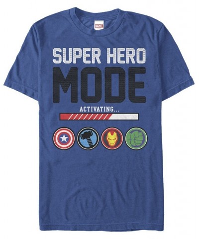 Marvel Men's Comic Collection Hero Mode Activation Short Sleeve T-Shirt Blue $20.64 T-Shirts