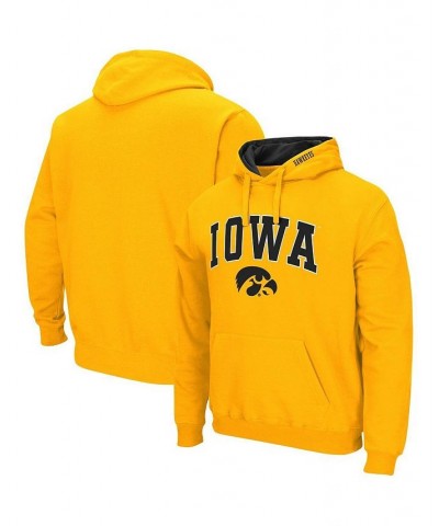 Men's Gold Iowa Hawkeyes Arch & Logo 3.0 Pullover Hoodie $34.79 Sweatshirt