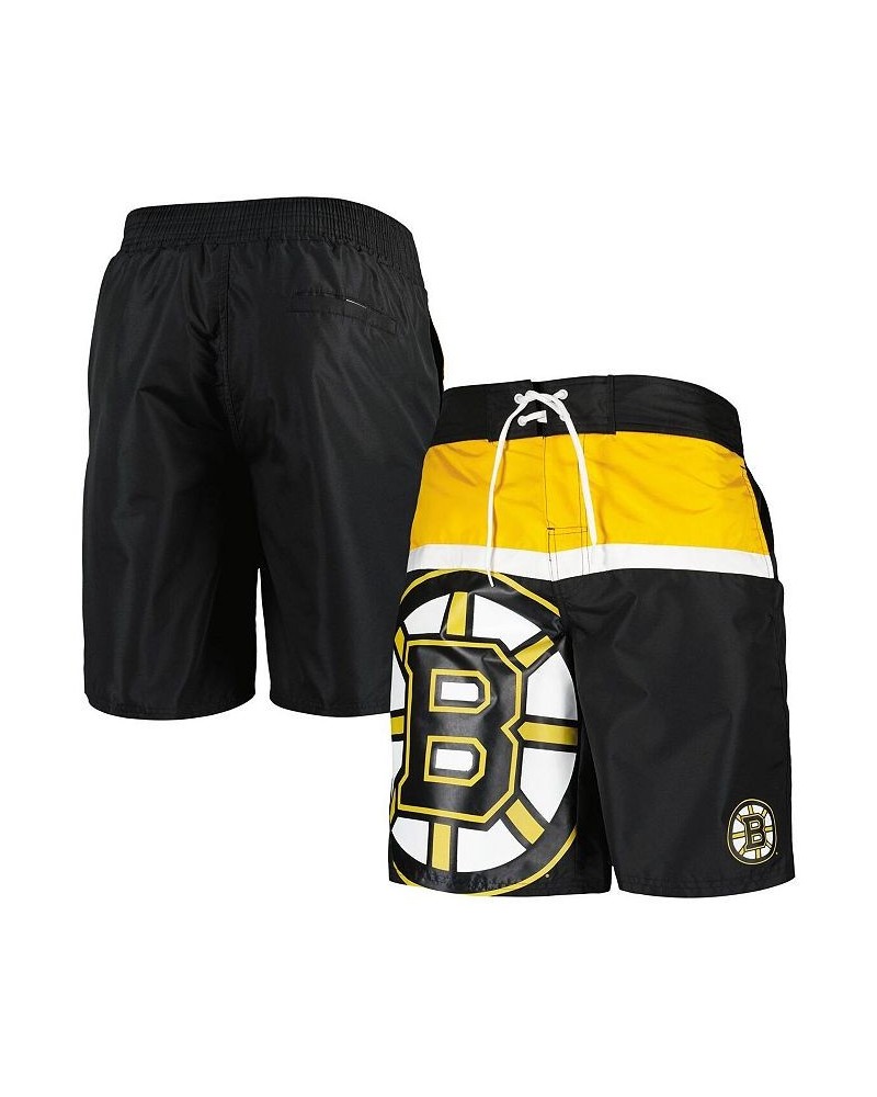 Men's Black Boston Bruins Sea Wind Swim Trunks $33.47 Swimsuits