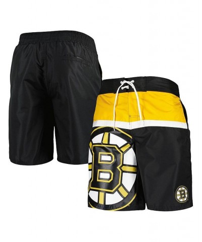 Men's Black Boston Bruins Sea Wind Swim Trunks $33.47 Swimsuits