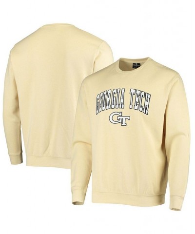 Men's Gold-Tone Georgia Tech Yellow Jackets Arch Logo Tackle Twill Pullover Sweatshirt $31.19 Sweatshirt