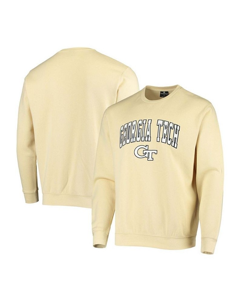 Men's Gold-Tone Georgia Tech Yellow Jackets Arch Logo Tackle Twill Pullover Sweatshirt $31.19 Sweatshirt