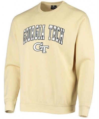 Men's Gold-Tone Georgia Tech Yellow Jackets Arch Logo Tackle Twill Pullover Sweatshirt $31.19 Sweatshirt