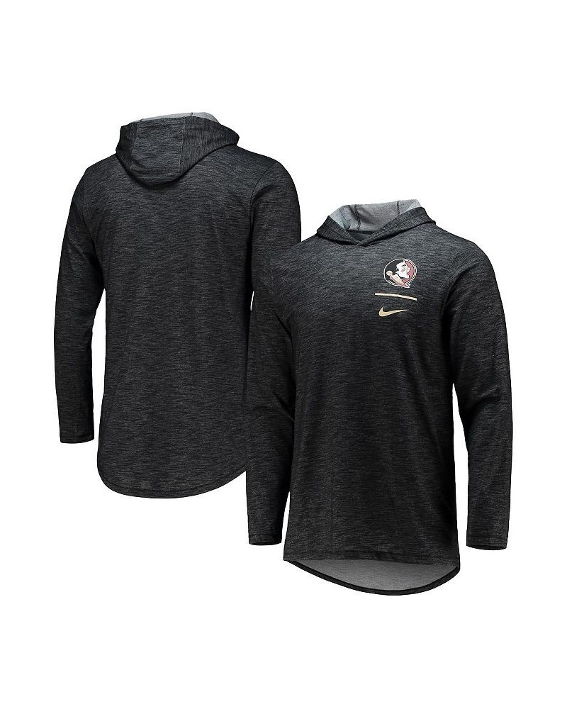 Men's Black Florida State Seminoles Slub Space-Dye Performance Long Sleeve Hoodie T-shirt $34.30 T-Shirts