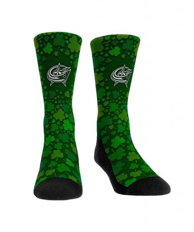 Men's and Women's Socks Columbus Blue Jackets St. Patty's Day Shamrock Crew Socks $15.89 Socks