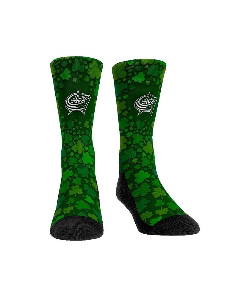 Men's and Women's Socks Columbus Blue Jackets St. Patty's Day Shamrock Crew Socks $15.89 Socks