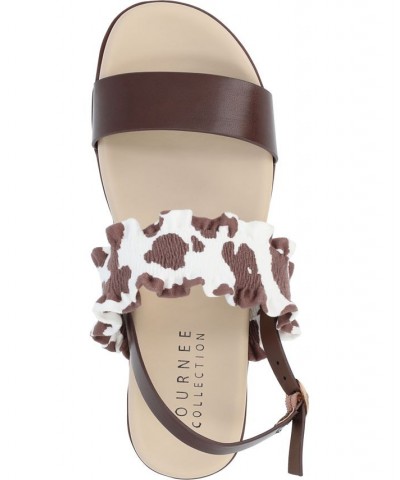 Women's Riya Contrast Sandals Brown $45.00 Shoes