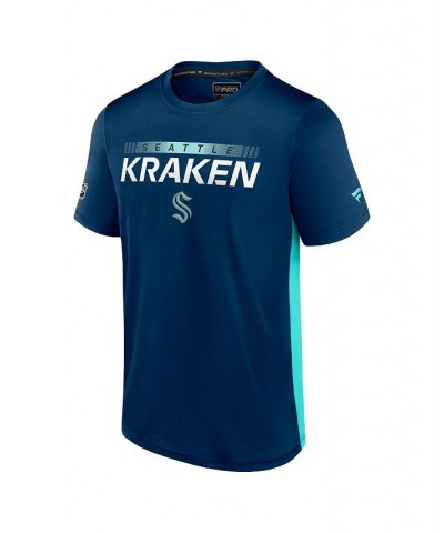 Men's Branded Deep Sea Blue, Light Blue Seattle Kraken Authentic Pro Rink Tech T-Shirt $18.49 T-Shirts