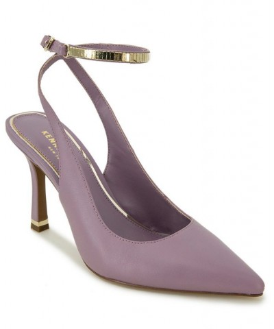 Women's Romi Chain Ankle Strap Pumps Purple $65.56 Shoes