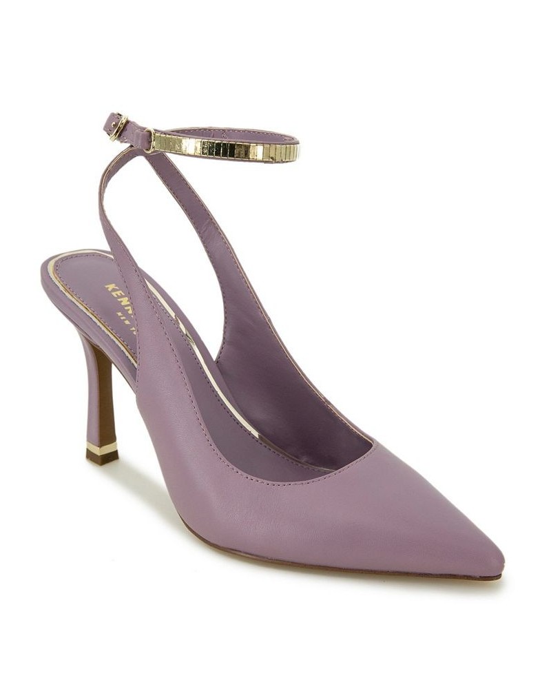 Women's Romi Chain Ankle Strap Pumps Purple $65.56 Shoes