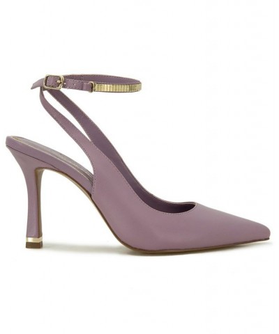 Women's Romi Chain Ankle Strap Pumps Purple $65.56 Shoes