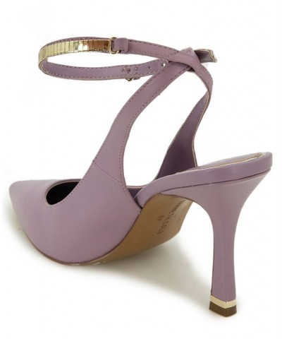 Women's Romi Chain Ankle Strap Pumps Purple $65.56 Shoes