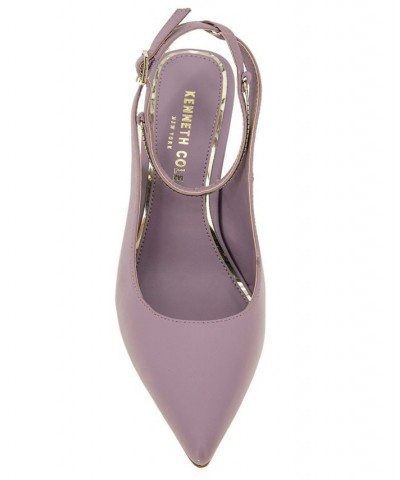 Women's Romi Chain Ankle Strap Pumps Purple $65.56 Shoes