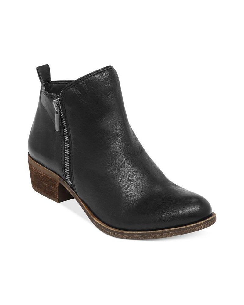 Women's Basel Leather Booties Black $62.58 Shoes