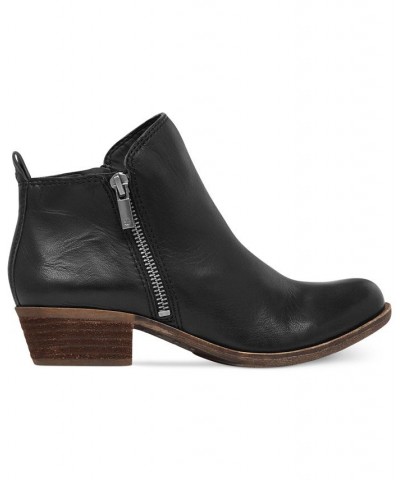 Women's Basel Leather Booties Black $62.58 Shoes