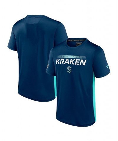 Men's Branded Deep Sea Blue, Light Blue Seattle Kraken Authentic Pro Rink Tech T-Shirt $18.49 T-Shirts