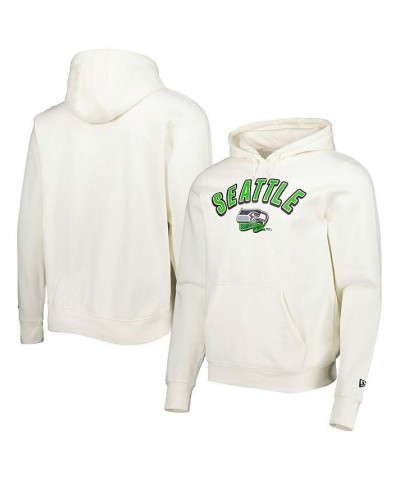 Men's Cream Seattle Seahawks Sideline Chrome Pullover Hoodie $26.23 Sweatshirt