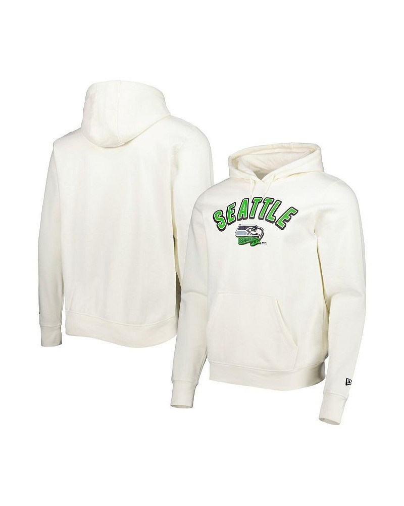 Men's Cream Seattle Seahawks Sideline Chrome Pullover Hoodie $26.23 Sweatshirt