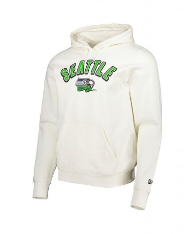 Men's Cream Seattle Seahawks Sideline Chrome Pullover Hoodie $26.23 Sweatshirt