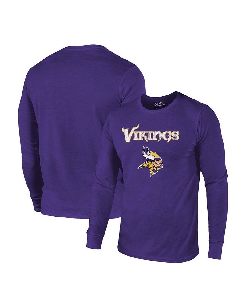 Minnesota Vikings Lockup Tri-Blend Long Sleeve T-shirt - Purple $24.00 T-Shirts