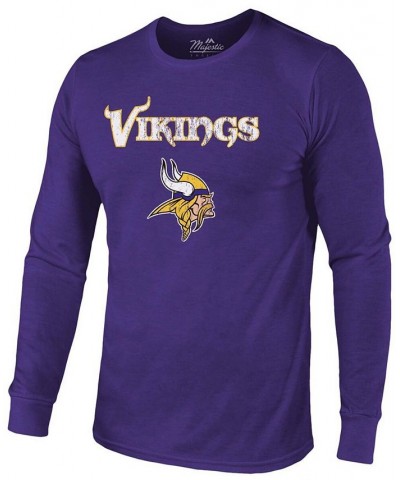 Minnesota Vikings Lockup Tri-Blend Long Sleeve T-shirt - Purple $24.00 T-Shirts