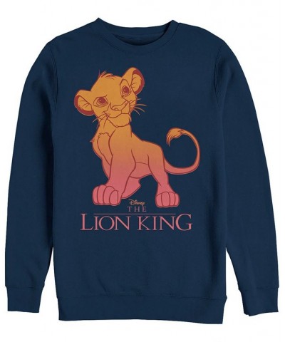 Disney Men's Lion King Young Simba Sunset Gradient, Crewneck Fleece Blue $26.40 Sweatshirt