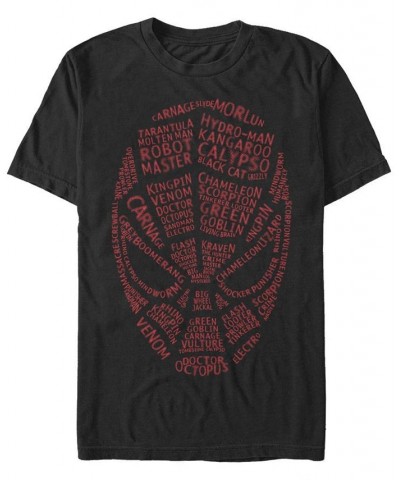 Men's Spidey Words Short Sleeve Crew T-shirt Black $16.80 T-Shirts