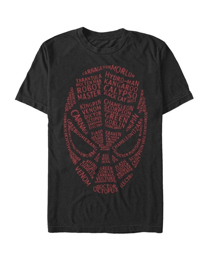 Men's Spidey Words Short Sleeve Crew T-shirt Black $16.80 T-Shirts