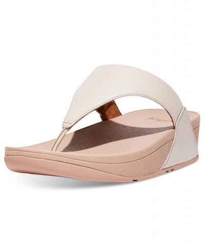 Lulu Leather Toepost Flip-Flop Sandals Tan/Beige $52.25 Shoes