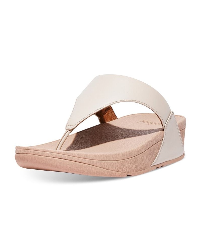 Lulu Leather Toepost Flip-Flop Sandals Tan/Beige $52.25 Shoes