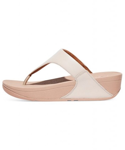 Lulu Leather Toepost Flip-Flop Sandals Tan/Beige $52.25 Shoes