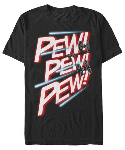 Men's Star Wars Tie Fighter Pew Pew Pew Short Sleeve T-shirt Black $16.10 T-Shirts