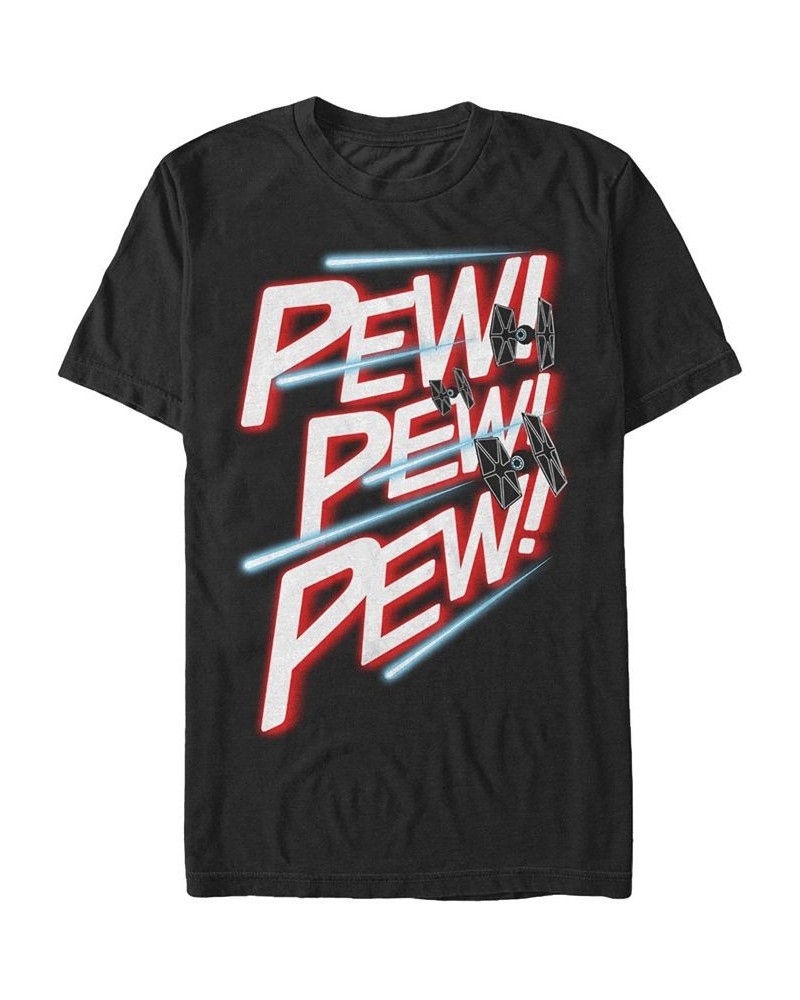 Men's Star Wars Tie Fighter Pew Pew Pew Short Sleeve T-shirt Black $16.10 T-Shirts