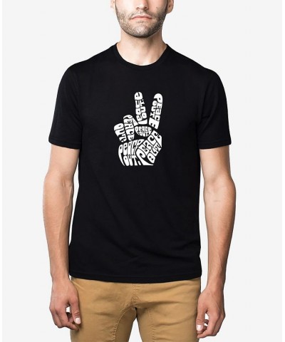 Men's Premium Blend Word Art Peace Out T-shirt Black $18.00 T-Shirts