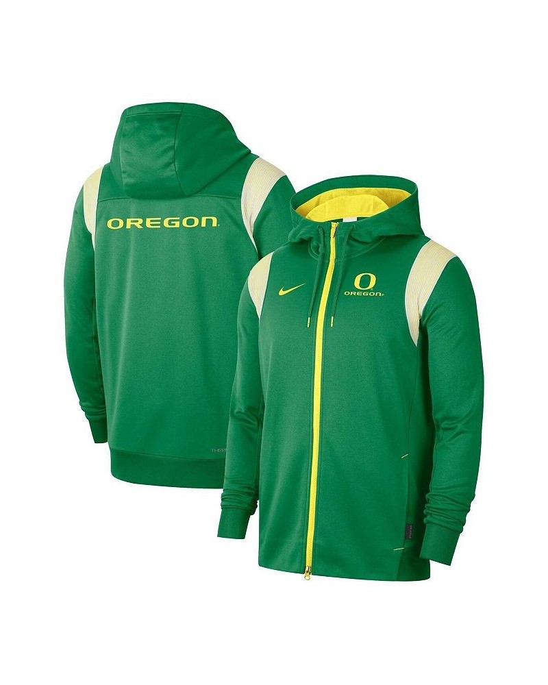 Men's Green Oregon Ducks Sideline Lockup Performance Full-Zip Hoodie Jacket $42.00 Jackets