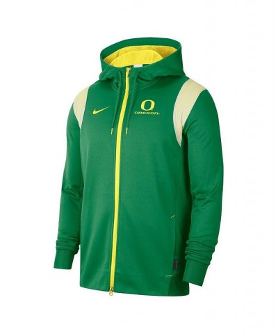 Men's Green Oregon Ducks Sideline Lockup Performance Full-Zip Hoodie Jacket $42.00 Jackets