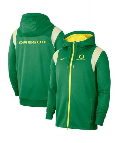 Men's Green Oregon Ducks Sideline Lockup Performance Full-Zip Hoodie Jacket $42.00 Jackets