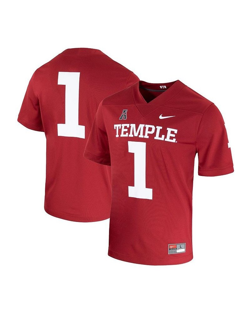 Men's Number 1 Cherry Temple Owls Football Jersey $43.70 Jersey