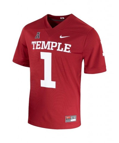 Men's Number 1 Cherry Temple Owls Football Jersey $43.70 Jersey