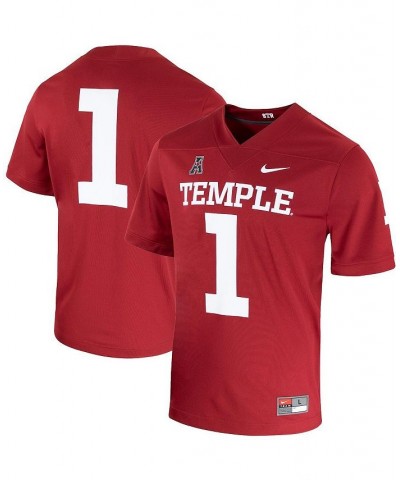 Men's Number 1 Cherry Temple Owls Football Jersey $43.70 Jersey