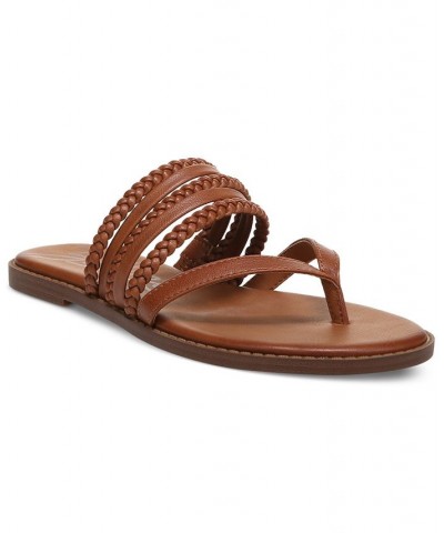 Women's Cary Braided Strappy Thong Flip Flop Slide Sandals PD04 $30.36 Shoes