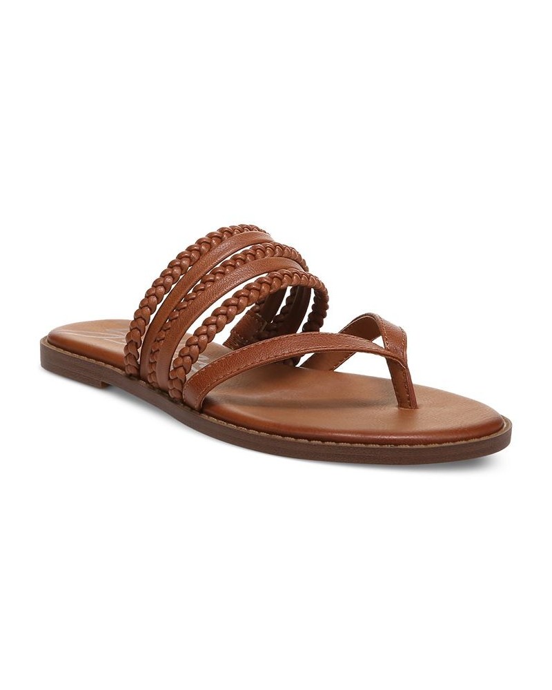 Women's Cary Braided Strappy Thong Flip Flop Slide Sandals PD04 $30.36 Shoes