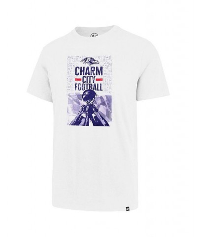 Men's White Baltimore Ravens Charm City Football T-shirt $23.51 T-Shirts