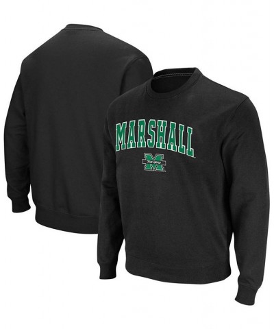 Men's Black Marshall Thundering Herd Arch Logo Tackle Twill Pullover Sweatshirt $19.27 Sweatshirt