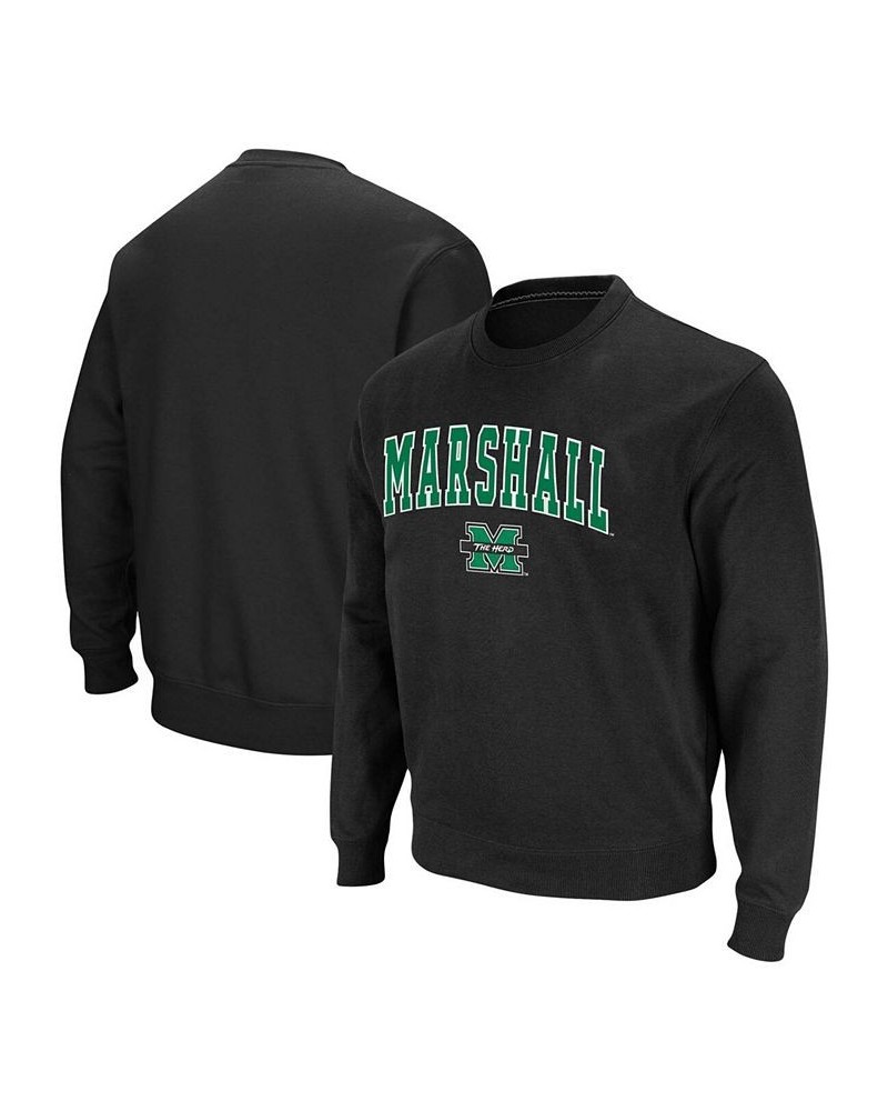 Men's Black Marshall Thundering Herd Arch Logo Tackle Twill Pullover Sweatshirt $19.27 Sweatshirt