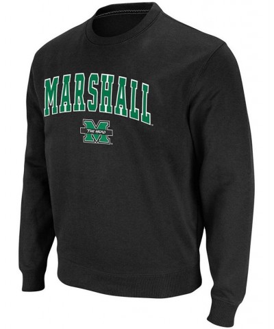 Men's Black Marshall Thundering Herd Arch Logo Tackle Twill Pullover Sweatshirt $19.27 Sweatshirt