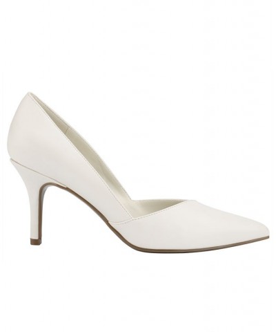 Women's Tuscany Slip On Stiletto Dress Pumps White $39.16 Shoes