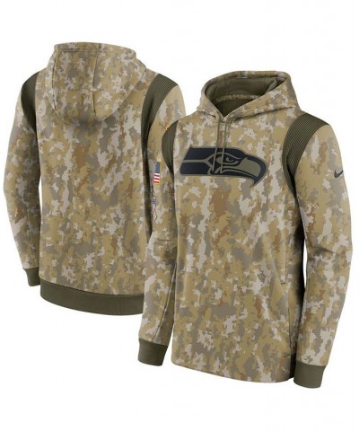 Men's Camo Seattle Seahawks 2021 Salute To Service Therma Performance Pullover Hoodie $39.95 Sweatshirt