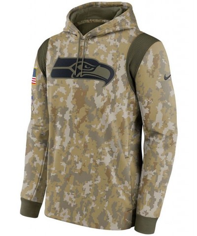 Men's Camo Seattle Seahawks 2021 Salute To Service Therma Performance Pullover Hoodie $39.95 Sweatshirt